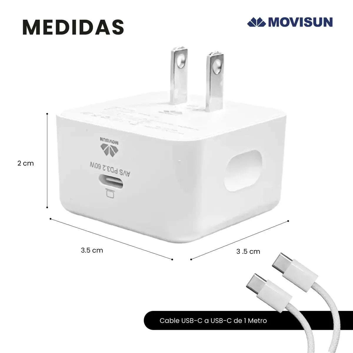 Cargador Movisun Mip-60 Gan 60w Usb Tipo C