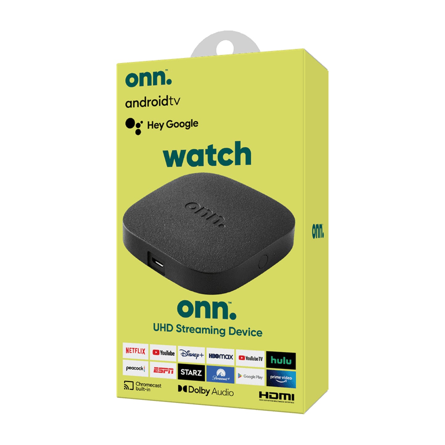 Android TV Watch Onn. Streaming 4k